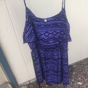 Aztec print dress w/ brown belt